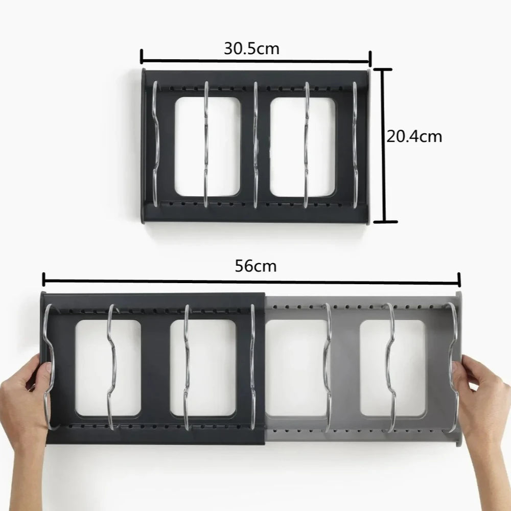 OQELVI Expandable Kitchen Cabinet Organizer Rack