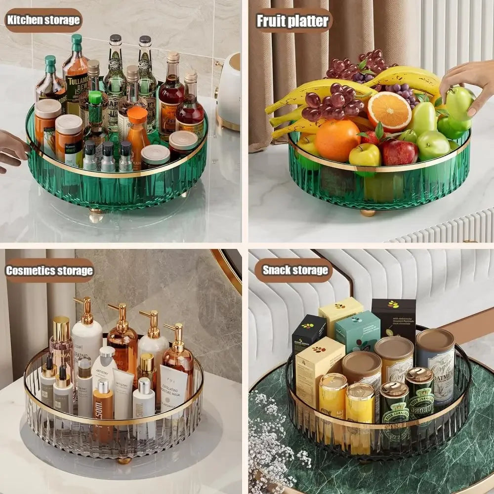 OQELVI clear Lazy Susan turntable organizer for pantry and kitchen storage