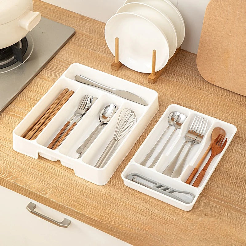 OQELVI adjustable kitchen drawer organizer for cutlery and utensils