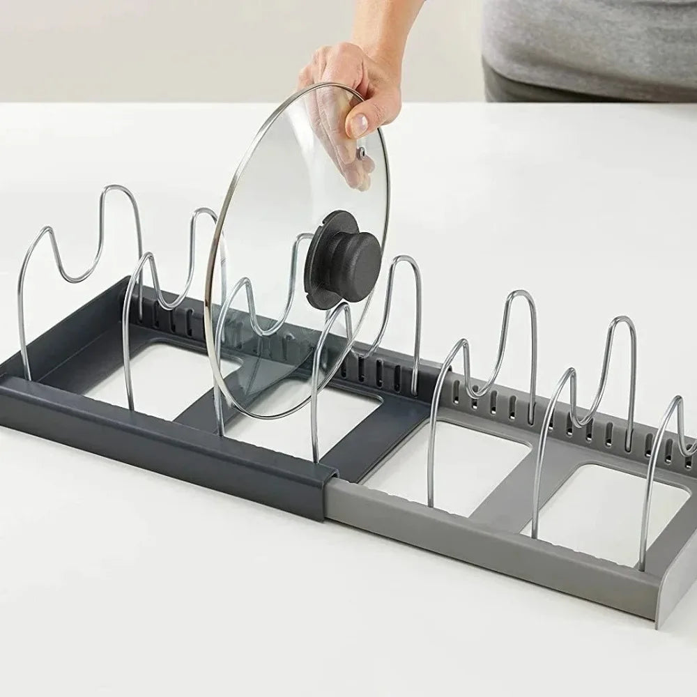 OQELVI Expandable Kitchen Cabinet Organizer Rack