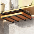 OQELVI Under-Cabinet Kitchen Organizer Rack with Hooks