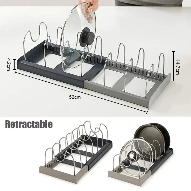OQELVI Expandable Kitchen Cabinet Organizer Rack