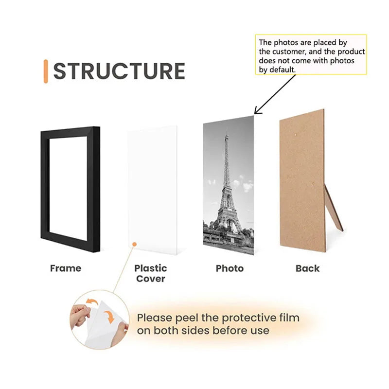 OQELVI Wooden Picture Frame – Wall Mount & Tabletop Display
