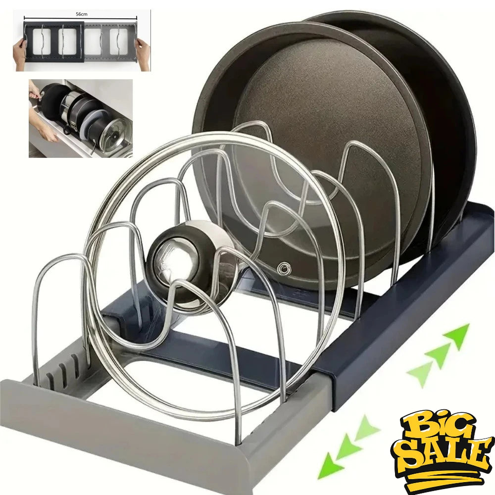OQELVI Expandable Kitchen Cabinet Organizer Rack
