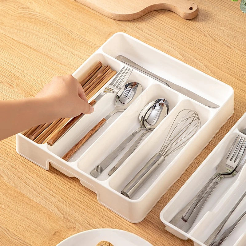 OQELVI cutlery organizer tray for forks spoons knives and kitchen utensils