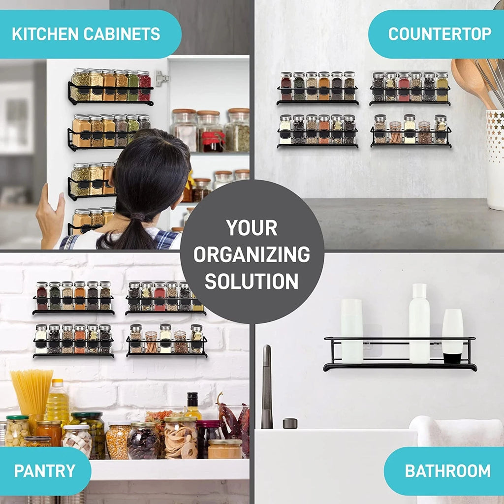 OQELVI 2-pack kitchen spice rack organizer for cabinet door storage