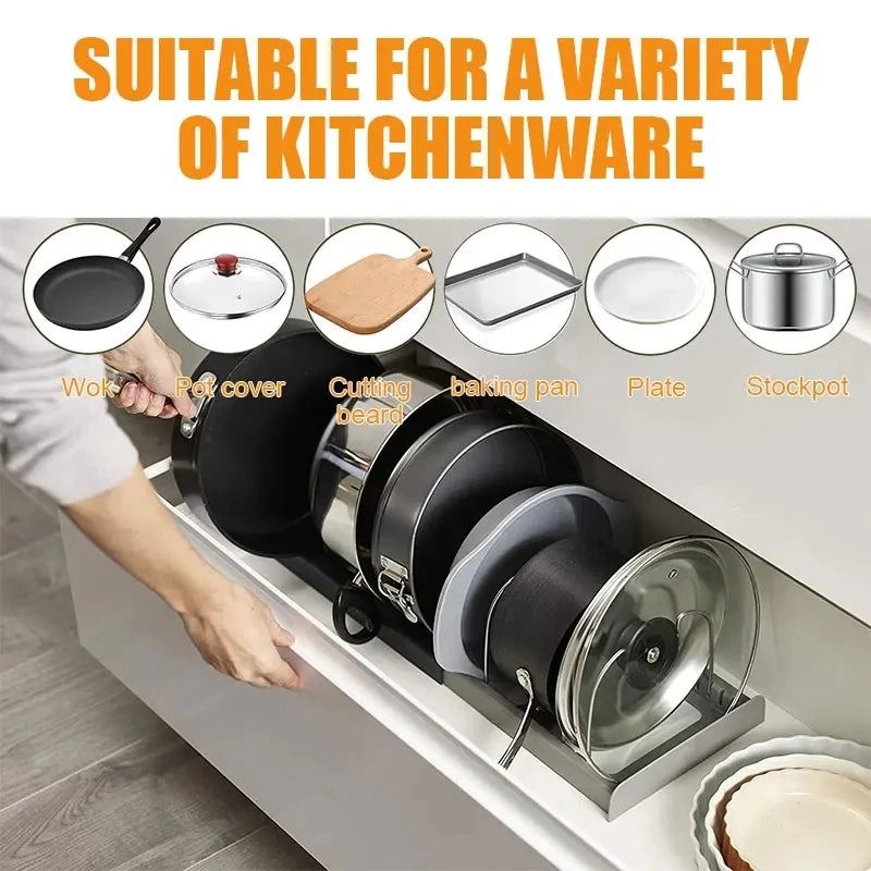 OQELVI Expandable Kitchen Cabinet Organizer Rack