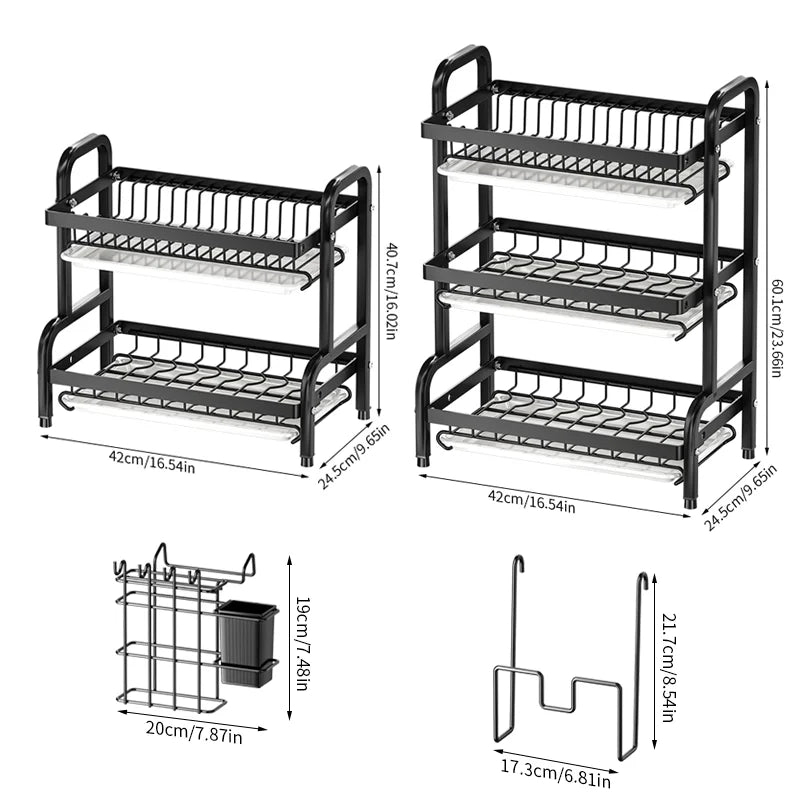 OQELVI kitchen storage rack organizing dishes, utensils, and spices